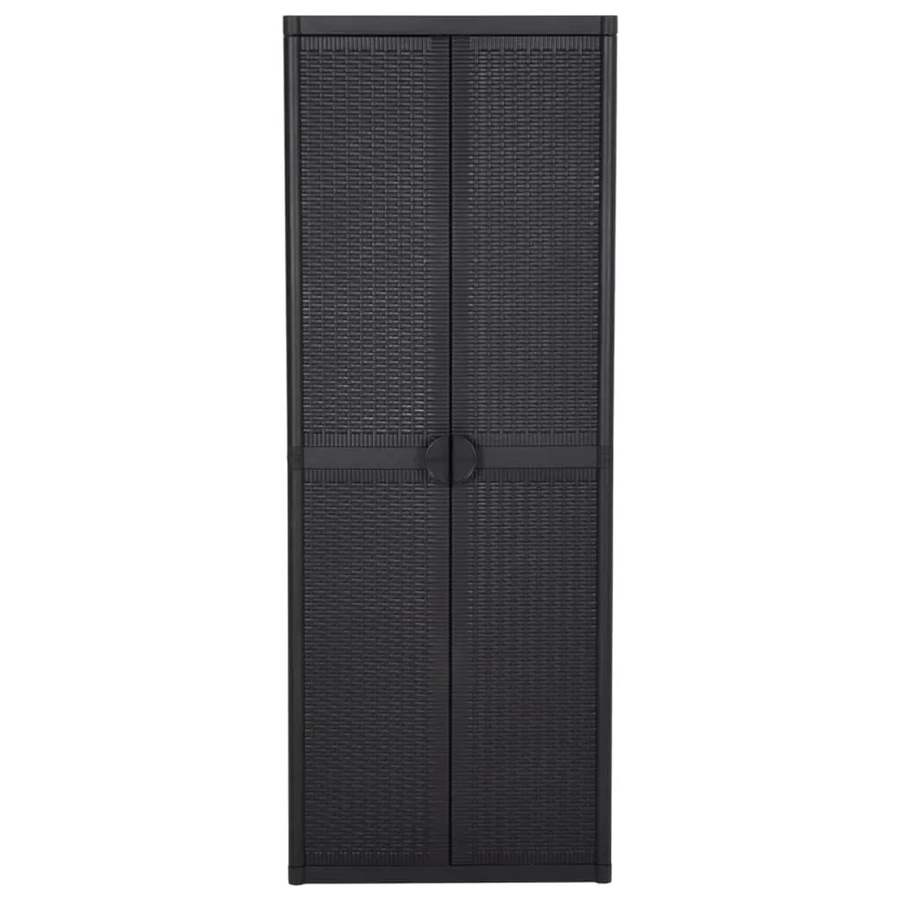 vidaXL Gartenschrank in Schwarz mit Rattan-Optik aus Polypropylen, B/T/H: 65 x 45 x 172 cm - Bild 2