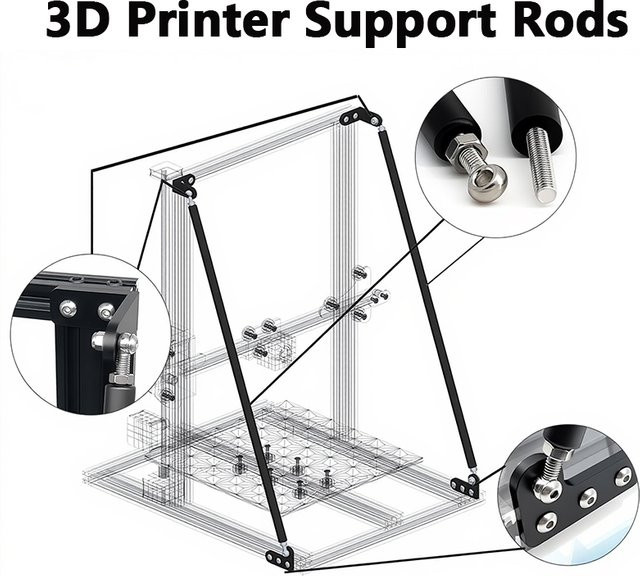 Creality Upgrade Stützstangensatz aus Aluminiumlegierung in Schwarz für Ender-3, Ender-3 Pro, CR10 und CR10S - Bild 1