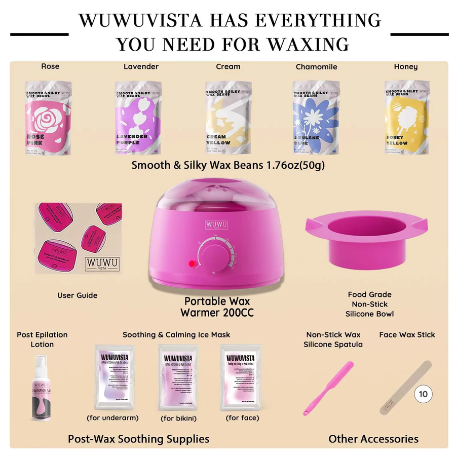 WUWUVISTA Wachs-Set, 23 Teile, für Körper und Gesicht, Unisex - Bild 2