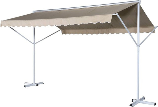 Outsunny Standmarkise beige aus Polyester-Mischgewebe und Stahl, B/H/L: 294 x 250 x 295 cm - Bild 1