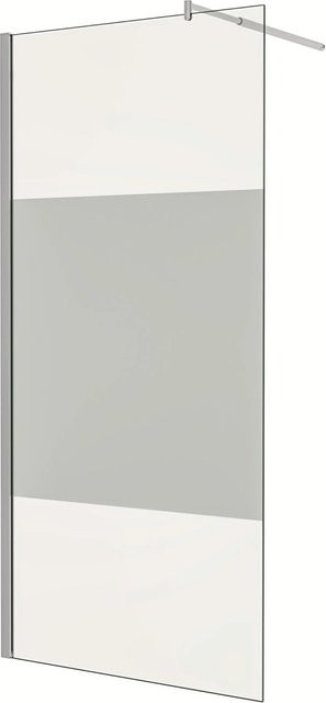 AICA Walk-in Duschwand aus ESG-Glas mit Milchglasstreifen und Nano-Beschichtung, B: 140 cm, H: 200 cm - Bild 1
