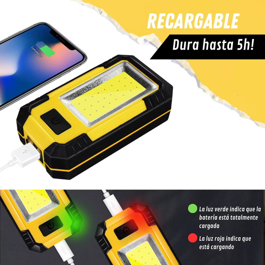 Heinast COB LED Arbeitsleuchte 30W mit 4000mAh Akku, magnetische tragbare Camping-Notfalllampe und Powerbank für Outdoor und Arbeit - Bild 3
