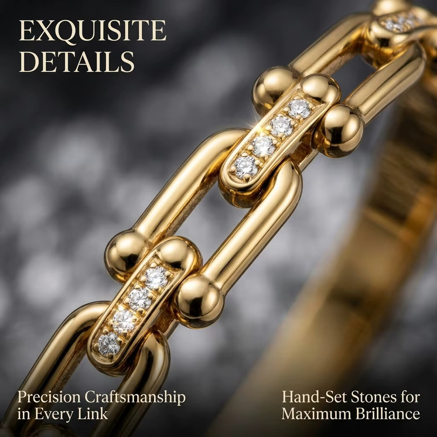 JP One Armreif Edelstahl, Gold, Zirkonia, Damen, 60mm - Bild 3