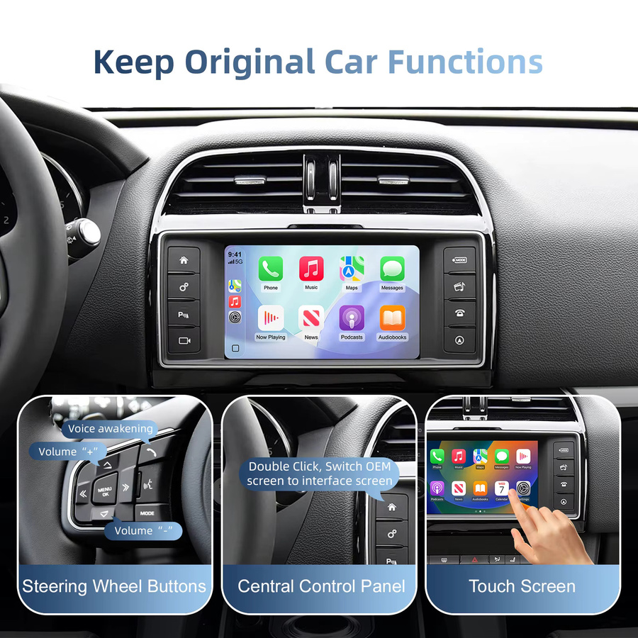 LEXXSON Drahtlose CarPlay und Android Auto Retrofit Kit Decoder Box Schnittstelle für Jaguar XE XFL F-Type F-Pace mit Wi-Fi und Bluetooth - Bild 6