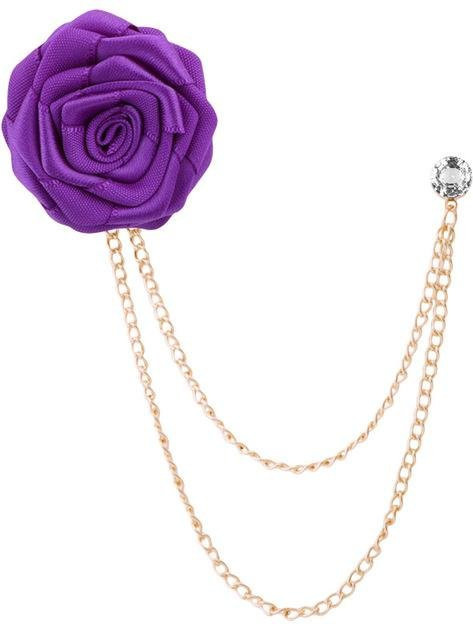 Wucifang Jewelry Rosenblumenbrosche, Anstecknadel, violett, Herren - Bild 1