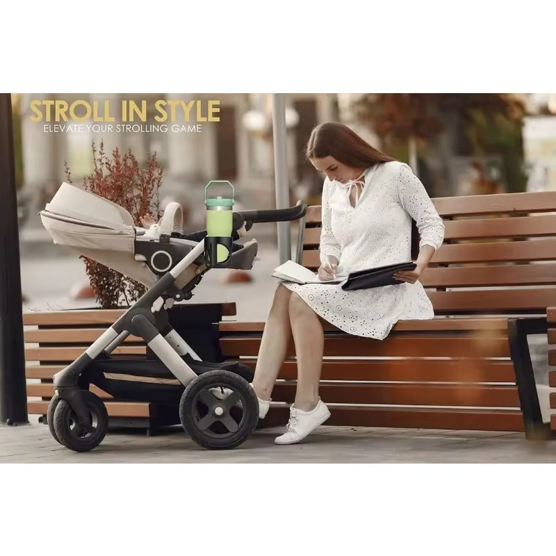 Digital Nc Kinderwagen-n-Sip Getränkehalter für Stanley Quencher und IceFlow in Schwarz - Bild 4