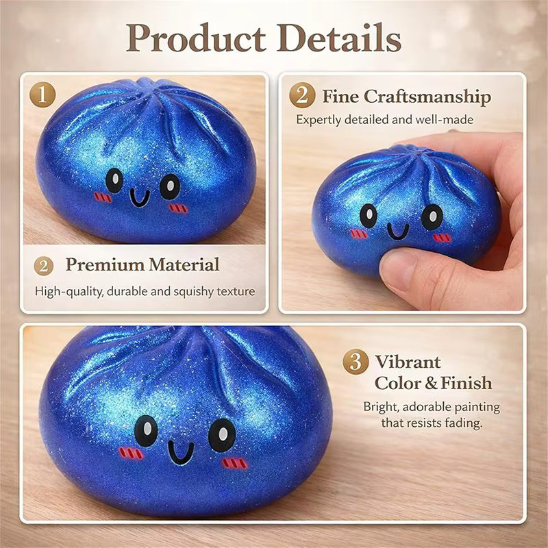 Needoh Glitter Dumpling Squeeze Toys, Actionfiguren, Rot - Bild 2