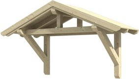 Skan Holz Haustür-Vordach Stralsund 1 aus nordischer Fichte in Natur Beige, Breite: 289 cm, Tiefe: 116 cm - Bild 1
