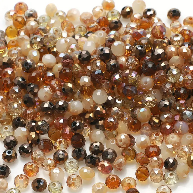 Kristallglas Perlen, flach, 3mm, farben gemischt - Bild 1