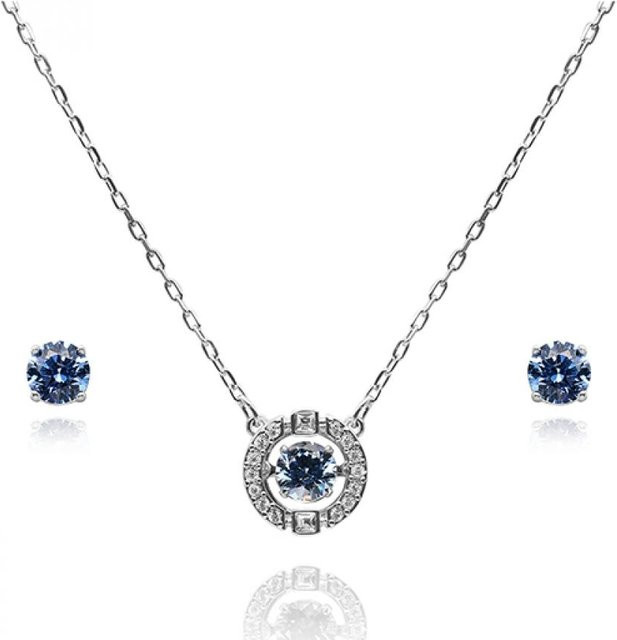 Swarovski Ohrringe Set und Halskette, Silber, Kristall, Damen - Bild 1