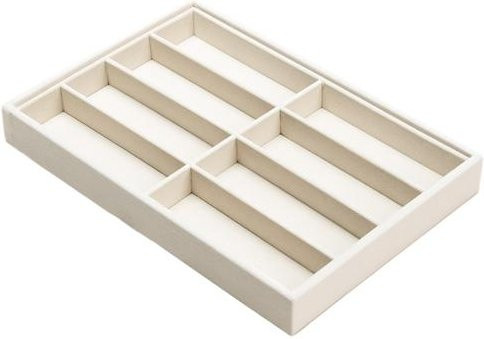 DreamCo Sonnenbrillen-Organizer-Tablett mit 8 Fächern aus Samt in Beige zur Aufbewahrung von Brillen, Uhren und Schmuck - Bild 1