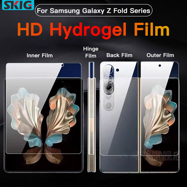 Samsung Galaxy Z Fold 7 6 5 4 3 2 5G HD-Hydrogel-Displayschutz für internes und externes Display sowie Scharnier, transparent - Bild 1