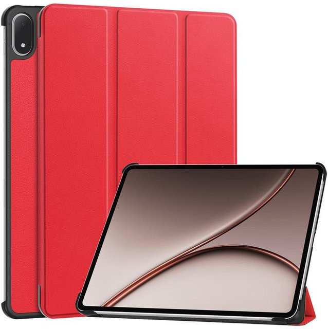 OnePlus Pad 4 Hülle 13,2 Zoll Dreifach-Magnet-Lederständer Smart-Case in Rot - Bild 1
