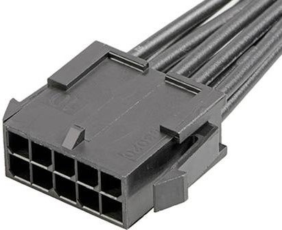 Molex Stiftgehäuse-Kabel mit 10 Polen in Schwarz und Gold (2147572101) - Bild 1