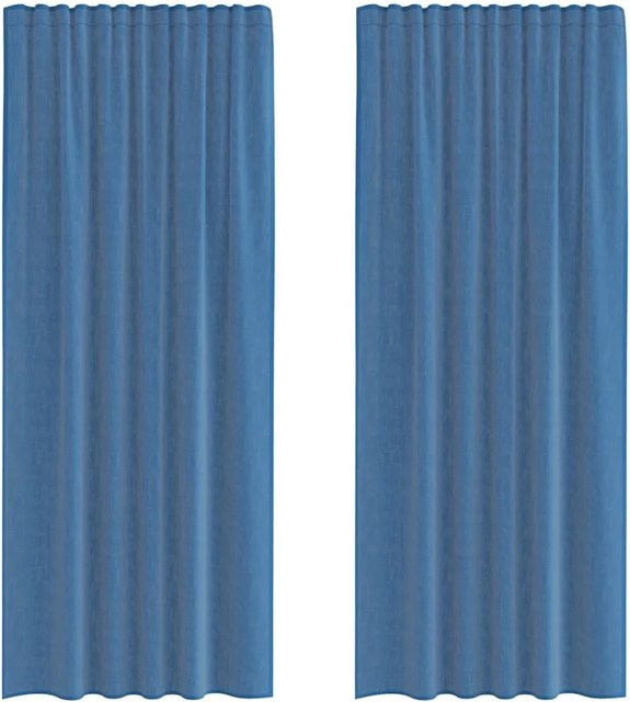 vidaXL Voile Vorhänge mit Stangentaschen, 2er Set, Blau, Breite: 140 cm, Höhe: 225 cm - Bild 1