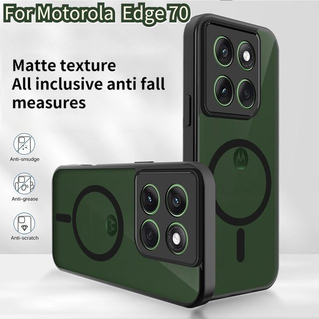Matte transparente Stoßfeste MagSafe Hülle für Motorola Edge 70 60 Stylus Pro 50 Fusion Ultra 40 Neo G96 G86 mit kabellosem Laden - Bild 1