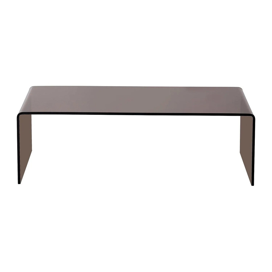 Couchtisch Alonzo von Vente-unique in Braun und Transparent aus gebogenem Sicherheitsglas, B: 110 cm - Bild 2