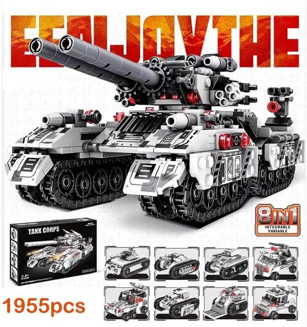 Bai Fen Bai dolls and toys WW2 Militärfahrzeug Panzer Flugzeug LKW Bausteine 8-teiliges Set - Bild 1