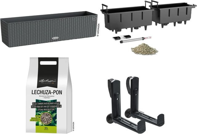 Lechuza Balkonkasten Balconera Starter-Set in Granit, B/T/H: 79 x 19 x 19 cm - Bild 1