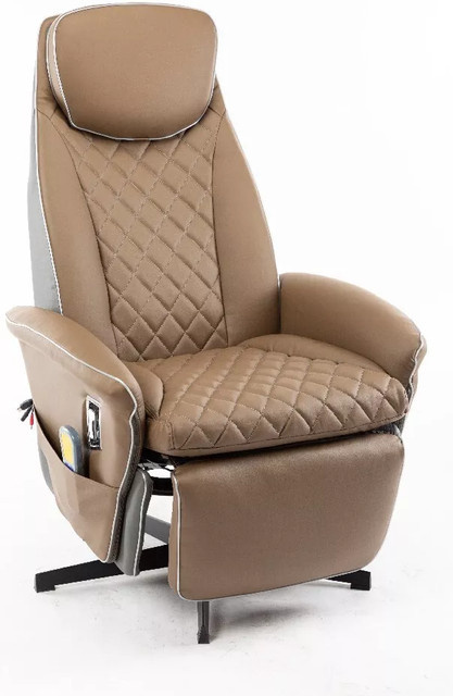 Happy Home Massagesessel mit 8 Motoren und Heizfunktion aus PU-Leder in Braun - Bild 1