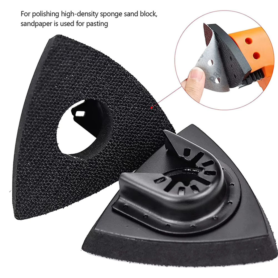 4er-Set Dreieckige Schleifpads für Oszillierende Multi-Tools, Durchmesser: 80 mm, Farbe: Schwarz - Bild 6