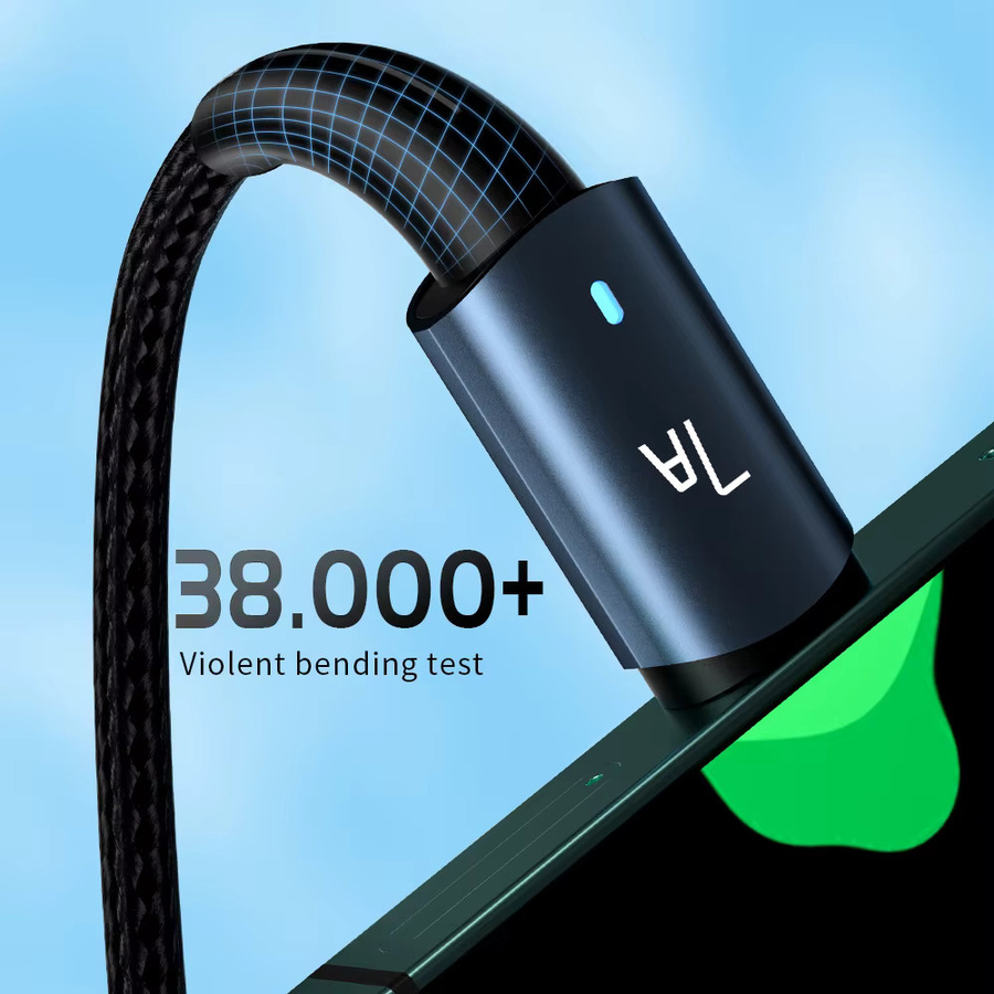 Essager 7A USB Typ C Schnellladekabel 100W Datenkabel in Schwarz - Bild 2
