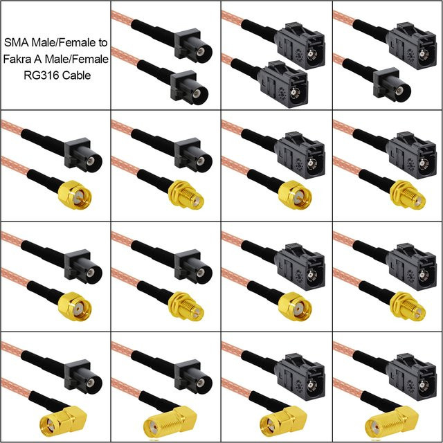 DexMRtiC Fakra auf SMA Adapter Pigtail Kabel RG316 für GPS-Antennen, Schwarz - Bild 1