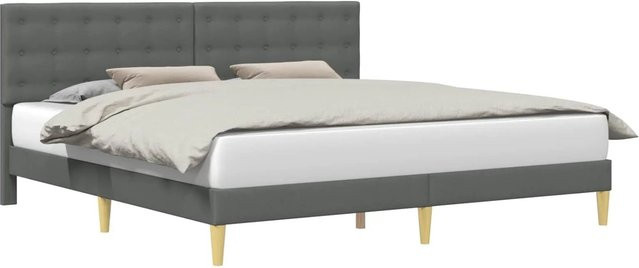 vidaXL Bettrahmen mit Kopfteil in Dunkelgrau aus Stoff, B/T/H: 180 x 200 x 96 cm - Bild 1