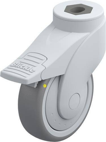 Blickle Lenkrolle LWGE-TPA 101KF-11-FI-ELS mit Feststeller in Grau und Silber, Rad-Durchmesser: 100 mm, Tragfähigkeit: 70 kg - Bild 1