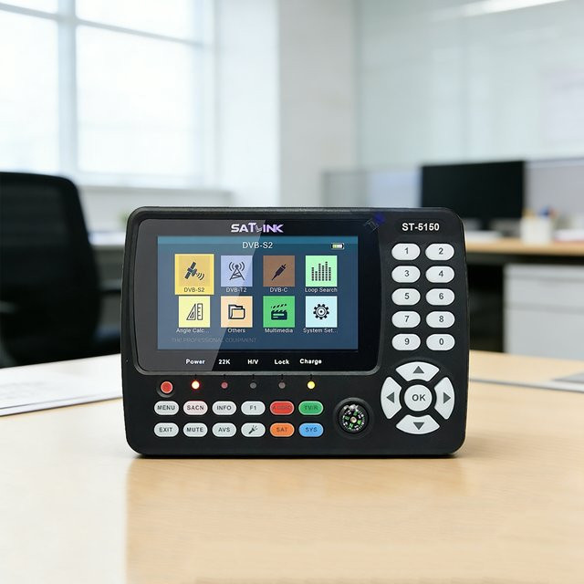 SATLINK Tragbares Kombi-Messgerät in Schwarz für DVB-S/S2/T/T2/C und MPEG-2/4 H.264/H.265 (8 Bit) Satellite Receiver - Bild 1
