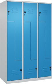 C+P Z-Spind Classic PLUS Spind mit 6 Fächern, Sicherheits-Drehriegel, Grau/Blau, H x B x T: 185 x 120 x 50 cm - Bild 1