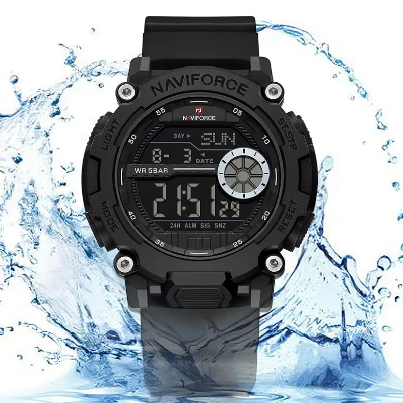 NAVIFORCE Digitaluhr, Quarz, Kunststoff, Silikon, Schwarz, Herren - Bild 5