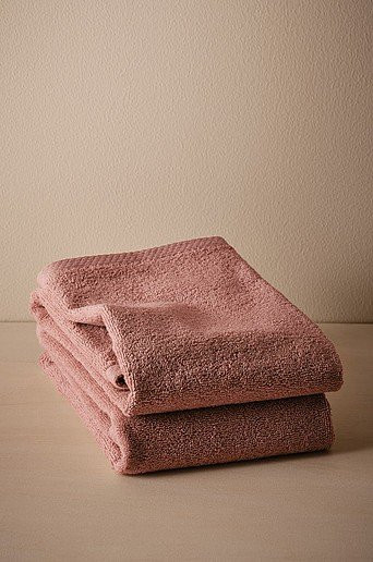 Jotex DARCY Handtuch 2er-Pack Pink, Flauschiges Baumwoll-Frottier, Breite: 50 cm, Höhe: 70 cm - Bild 1
