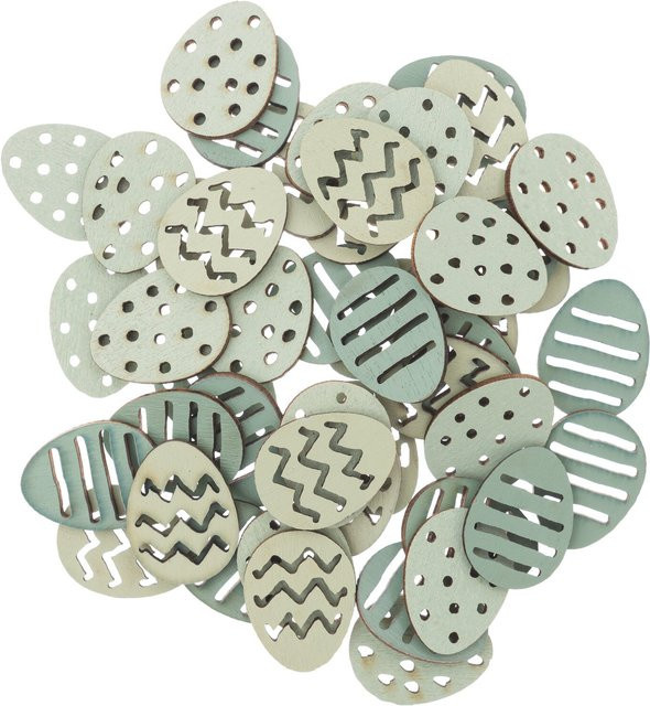 Rico Design Holzstreu Ostereier in Mint und Multicolour, 48 Stück Konfetti-Set - Bild 1