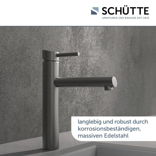 SCHÜTTE Spültischarmatur Edelstahl matt silberfarben mit schwenkbarem Auslauf - Bild 2