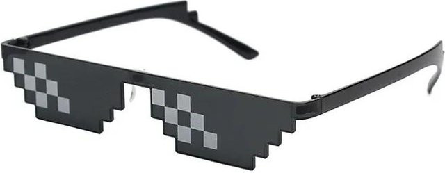 Dote Pixel-Vintage-Brille, oval, Kunststoff, Vollrand, Unisex, black - Bild 1