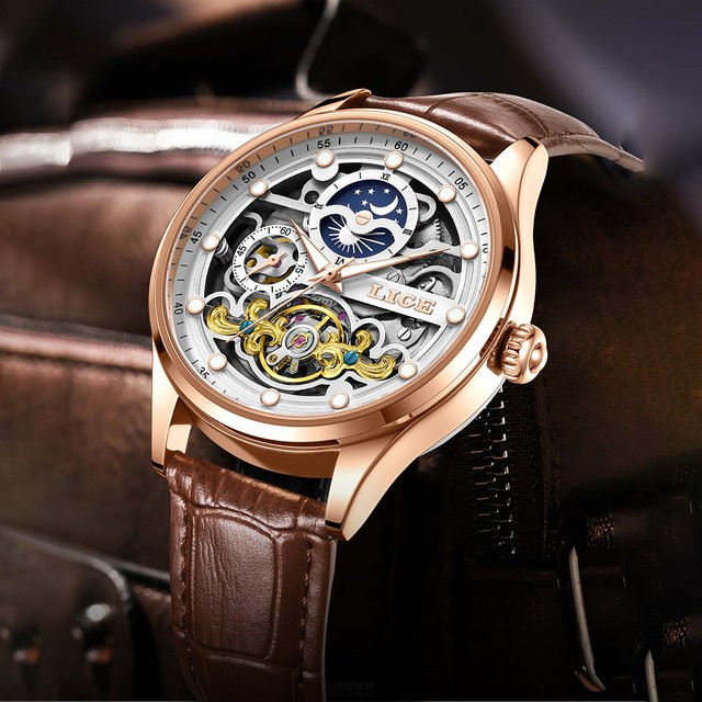 LIGE Armbanduhr, mechanisch, Automatik, Herren - Bild 1