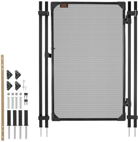 VEVOR Poolzaun Tor Set mit schwarzem Teslin PVC Mesh und Metallverschluss, B: 120 cm, H: 75 cm - Bild 1