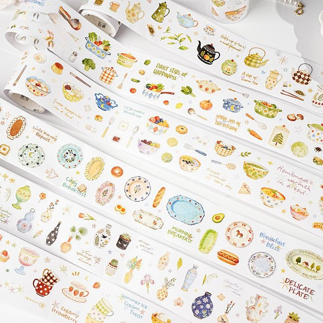 INS Life Beschreibbares Porzellan-Washi-Tape in Multicolour für Scrapbook-Dekorationen - Bild 1