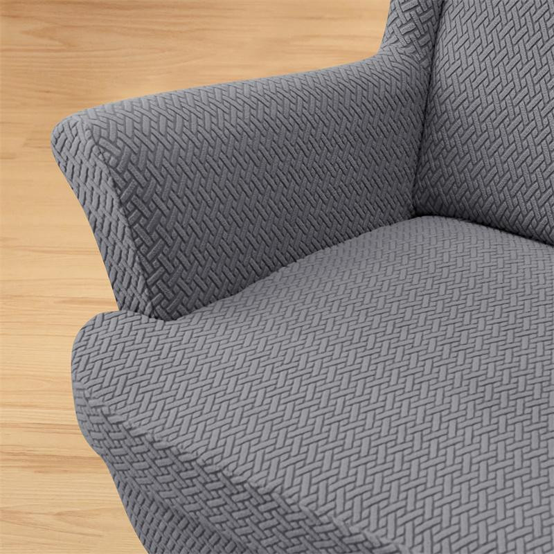 Elastischer Ohrensesselbezug von Household supplies in einfarbiger Optik, rutschfester und staubdichter Stretch-Sesselüberwurf aus Polyester-Elasthan, ideal als Schutz vor Katzenkratzern für dein Wohnzimmer - Bild 3