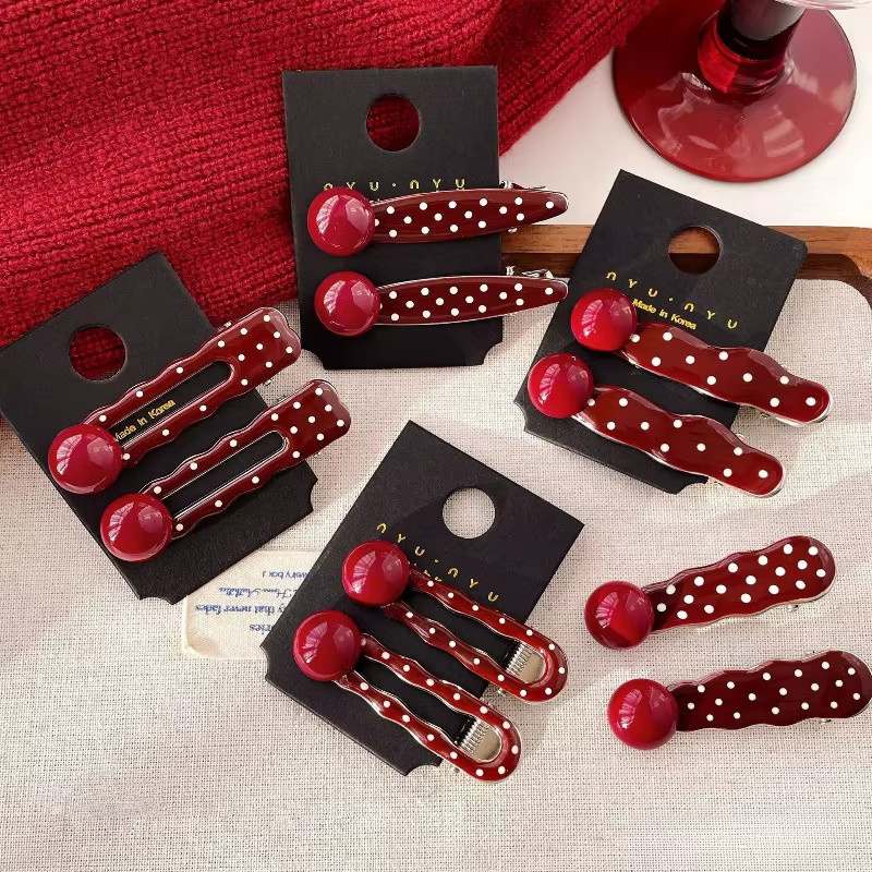 MOONBIFFY Haarspange Polka-Dot, 6 cm, Rot - Bild 3