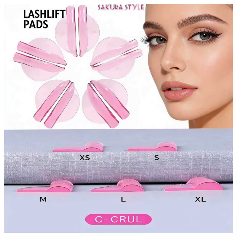 BLACKWINGS Silikon Wimpern Dauerwelle Pad, 5 Paare, Rosa - Bild 3