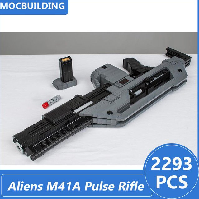 MOCBUILDING Aliens M41A Pulse 1:1 Skala Modellbaustein Set, Grau, 2293 Teile - Bild 1