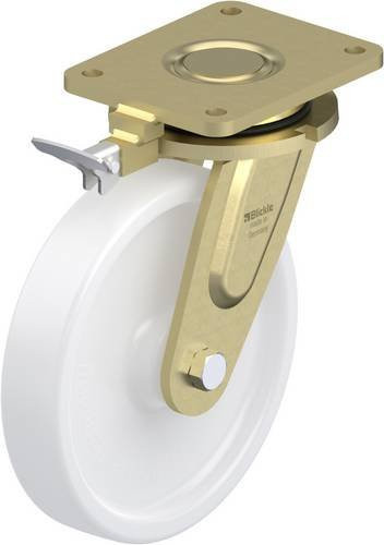 Blickle Lenkrolle LS-SPO 251G-RI4 mit Feststeller, Rad-Durchmesser: 25 cm, Tragfähigkeit: 1500 kg, Farbe: Weiß - Bild 1