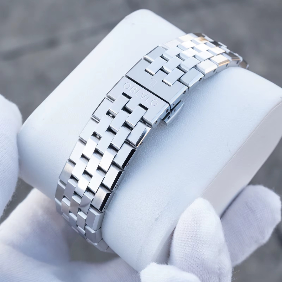 OBLVLO Armbanduhr Automatik, Edelstahl, grünes Zifferblatt, Herren - Bild 3