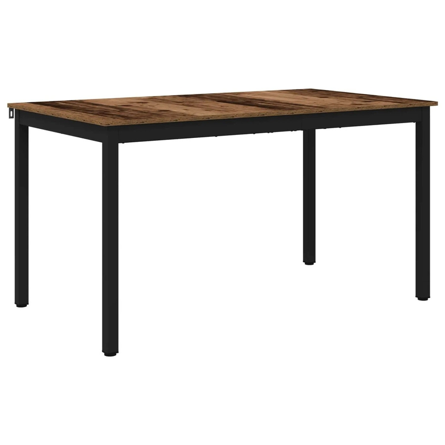 vidaXL Esstisch aus Metall und Holzwerkstoff in Schwarz und Braun, rechteckig, B/T/H: 80 x 80 x 75 cm - Bild 2