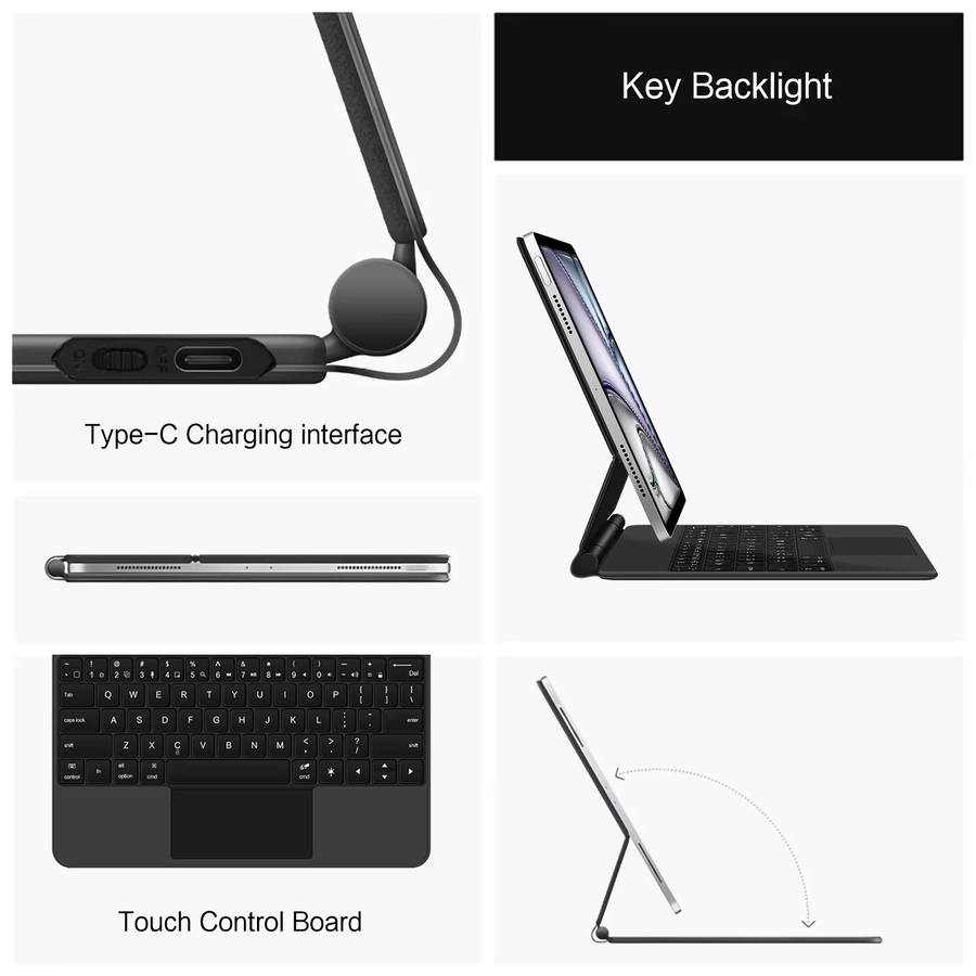 Apple Magic Keyboard Hülle für iPad Air 11 mit Smart Trackpad Tastatur in Schwarz (QWERTZ DE) - Bild 6