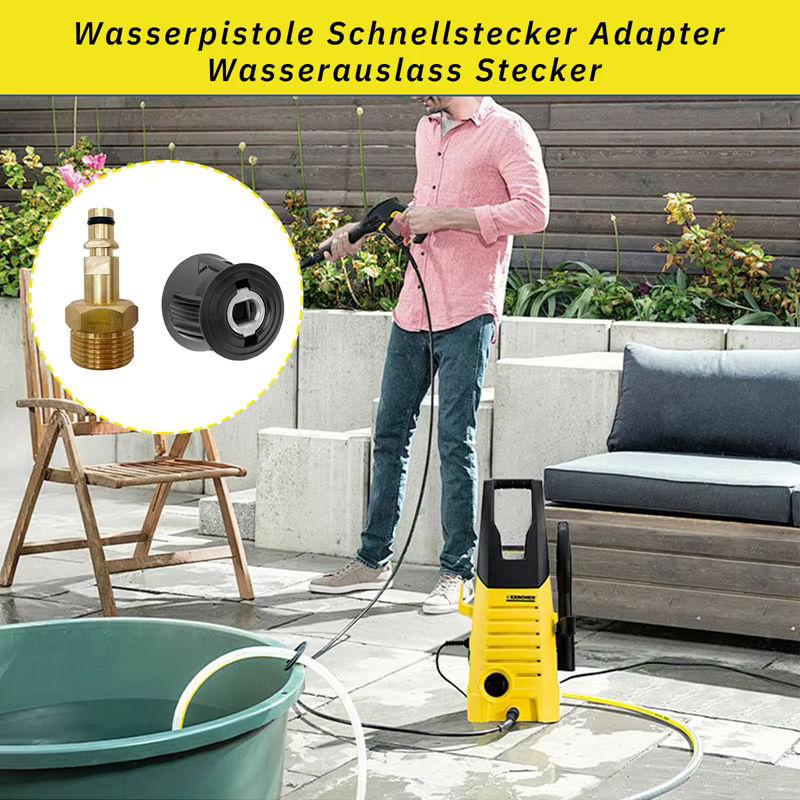 M22 Quick Connect Adapter M22 14mm Stecker für Karcher K2-K7 mit Messing Unterlegscheibe zur Konvertierung von Pistole, Schlauch und Rohr - Bild 6