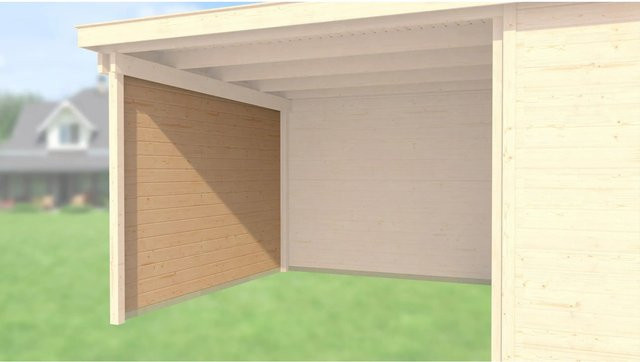 WEKA Seitenwand aus Holz für Haustyp 126 und 172, Natur/Beige, Tiefe: 235 cm - Bild 1