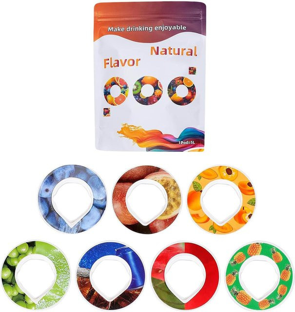 Amydeal 7er-Pack Fruchtaromakapseln für Wasserflaschen, 0 Kalorien, Multicolour - Bild 1